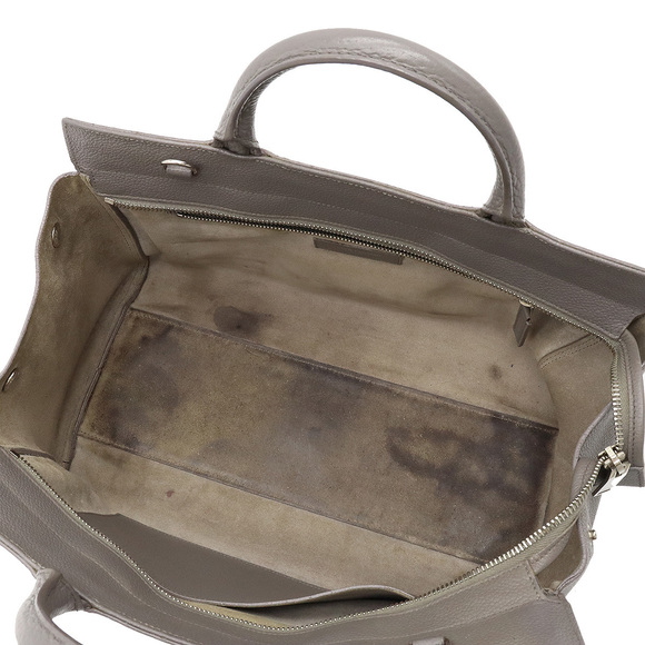 Yves Saint Laurent Cava Rive Gauche Tote Bag Leather Gray - Picture 5 of 9
